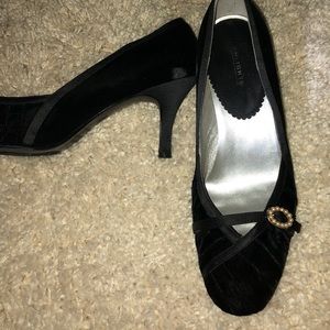 Black velvet heels